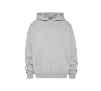 HARLEM SOUL Herren/Damen Zipper Hoodie Oversize BRU-NO | Kapuzenjacke mit Reißverschluss Unisex Grey Melange Xs