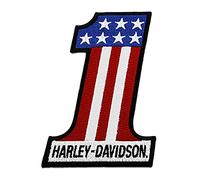 Harley-Davidson 7,6 cm gesticktes RWB #1 Logo kleines Emblem zum Aufnähen