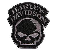 Aufnäher 4″ H-D Willie G Patch ca. 9,35 x 10,16 cm Schwarz Grau