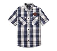 Harley-Davidson B&S Plaid Peacoat Shirt Kurzarm Hemd, M