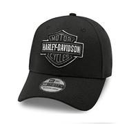 HARLEY-DAVIDSON Bar & Shield Cappy 39Thirty Baseball-Cap B&S Biker Kappe Cappy Motorrad Basecap Tonal Logo Damen Herren, Schwarz-Weiss, L