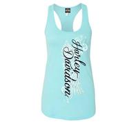 Harley-Davidson Damen Road Diva Script Sleeveless Racerback Tank Top, Gelb, Blau, X-Klein