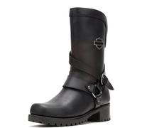 HARLEY-DAVIDSON FOOTWEAR Damen Motorradstiefel aus Bernsteinfarbenem Leder Stiefel, Schwarz, 41.5 EU