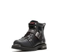 Harley-Davidson Footwear Herren-Stiefel mit Bremsschnalle, Leder, Freizeitstiefel, Schwarz, Schwarz, 47 EU