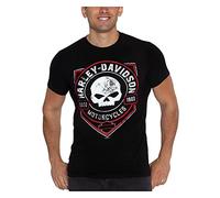 Harley-Davidson Herren Ragged Willie G Skull Crew-Neck Short Sleeve T-Shirt, Schwarz, XX-Large