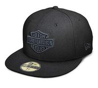 Harley-Davidson Herren Tonal Bar & Shield Logo 59Fifty Cap, Schwarz - Schwarz - MEDIUM