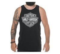 Harley-Davidson Men's Classic White Bar & Shield Logo Sleeveless Tank, Black