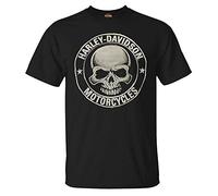 Harley-Davidson Men's Distressed Elongated Bar & Shield Black T-Shirt 30296553