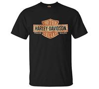 Harley-Davidson Men's Distressed Elongated Bar & Shield Black T-Shirt 30296553