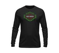 Harley-Davidson Militär, Custom Military Overseas Tour, Weihnachtsbeleuchtung Langarm, Schwarz, L