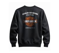 Harley-Davidson Militär Exclusive Military Overseas Tour Bar and Shield Herren Sweatshirt, Schwarz, X-Large
