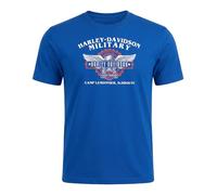 Harley-Davidson Militär Herren Navy Graphic T-Shirt Camp Lemonnier, Marineblau, XL