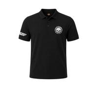Harley-Davidson Military Exclusive H-D Licensed Classic Men's 3-Button Polo Overseas Tour Willie G, Schwarz, L