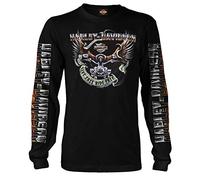 HARLEY-DAVIDSON Military - Men's Black Long-Sleeve Eagle Graphic T-Shirt - Kadena Air Base | Eagle Ride