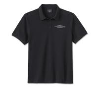 Harley-Davidson Stacked Bar & Shield Harley Black Herren Polo Shirt, M