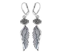 Harley-Davidson Women's Bar & Shield Winged Dangle Earrings HDE0126