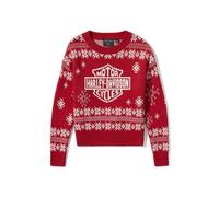 Harley Holiday Sweater Chili Pepper Damen Weihnachts Pullover, S S rot