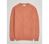 Harley Of Scotland Brushed Supersoft Lambswool Cable Parfait Orange S
