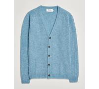 Harley Of Scotland Brushed Supersoft Lambswool Cardigan Loch Blue Blau M