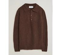 Harley Of Scotland Brushed Supersoft Lambswool Polo Marron Braun M
