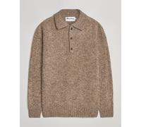 Harley Of Scotland Brushed Supersoft Lambswool Polo Pebble Braun XL