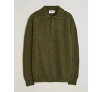 Harley Of Scotland Brushed Supersoft Lambswool Polo Scots Pine Grün L