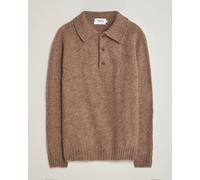 Harley Of Scotland Brushed Supersoft Lambswool Polo Tundra Braun XL