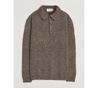 Harley Of Scotland Donegal Wool Polo Brown Braun M