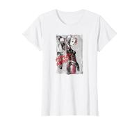 Harley Quinn Ink Wash T Shirt T-Shirt, Damen, Weiß, XXL