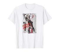 Harley Quinn Ink Wash T Shirt T-Shirt, Herren, Weiß, XXL