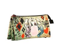 Harley Quinn Mad Love-FAN Dreifach Federmäppchen, Beige