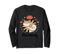 Harmony Nette Yin Yang Katzen Spirituelles Kawaii Langarmshirt