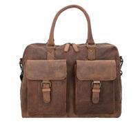 HAROLDÂŽs Antic Brass Heritage Businesstasche Tasche mit ReiÃverschluss, Tragegriff und Schultergurt Rindsleder