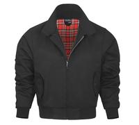 Harrington Jacket, The Knightsbridge of London, Harrington Jacke Lord-Canterbury Blouson English Jacke Karofutter - Red Check lining from Inside - XS-4XL (Black, M)