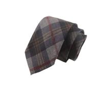 Harrington Marley Herren-Krawatte, Schottenkaro, Landhaus-Tweed, schottischer Stil, kariert, grau, gewebt, schmales Design, für Hochzeiten, Büro und formelle Kleidung
