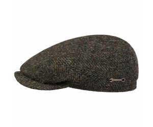 Harris Tweed Driver Flatcap by Stetson oliv-meliert L (58-59 cm)