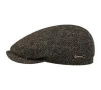 Stetson Harris Tweed Driver Flatcap Schirmmütze Schiebermütze Herren - Made in The EU mit Schirm, Schirm Herbst-Winter Herbst Winter - XL (60-61 cm) Oliv-meliert