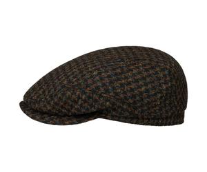 Harris Tweed Houndstooth Driver Flatcap by Stetson braun-schwarz 59 cm