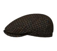 Harris Tweed Houndstooth Driver Flatcap by Stetson braun-schwarz 61 cm
