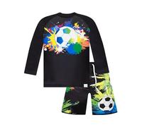 Harry Bear Badeanzug Kinder | Fußball Schwimmanzug Jungen | 2-Teiliges Badeanzug Jungen | Schwarz 122