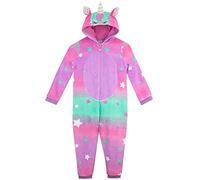 Harry Bear Einhorn Schlafanzug Mädchen | Fleece Overall Madchen | Onesie | Jumpsuit Schlafanzug Kinder | Mehrfarbig 146
