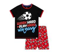 Harry Bear Jungen Fußball Schlafanzug Kurz Schwarz 152