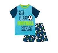 Harry Bear Jungen Kurz Schlafanzug Fußball Blau 122
