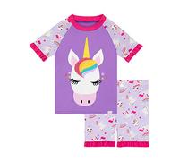 Harry Bear Mädchen Glitzer Einhorn Zweiteiliger Badeanzug Kinder Schwimmanzug Violett 92
