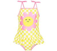 Harry Bear Schwimmanzug | Blumen Badeanzüge Für Mädchen | Karierter Schwimmen Kleidung Mädchen | Badeanzug Kinder | Gelb 92