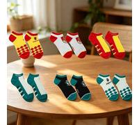 Harry Potter 3 Paar kurze Socken Kombipack, 2 Hausstile Gryffindor & Slytherin, weiche bequeme tägliche Lässig-Knöchelsocken (1 Stück)