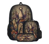 Harry Potter 3D Schulrucksack Lunchbox Federmäppchen Zauberer Schultasche Magischer Laptop Tagesrucksack,