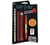 Harry Potter 5-teiliges Schreibwarenset (Hogwarts Souvenirs Design) Kugelschreiber, Bleistift, Lineal, Anspitzer und Radiergummi - Offizielles Lizenzprodukt