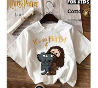 Harry Potter, Cartoon Rubo und dreiköpfiger Hundemusterdruck, Jungen/Mädchen mit dem gleichen Baumwoll-T-Shirt im College-Stil, gerippt, sportlich dra