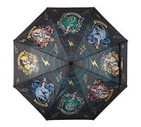 Harry Potter Damen Harry Potter Hogwarts House Crests Liquid Reactive Compact Umbrella Regenschirm, Multi, Einheitsgröße EU